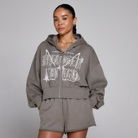 Image of Myprotein MP Women's Lift Graphic Lifestyle Zip Through Hoodie - Dark Truffle - L