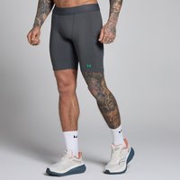 Image of Myprotein MP Men's Hybrid Pocket Half Tight - Dark Grey/Green - XXXL