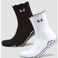 Image of Myprotein MP Frilly Pilates Socks (2 pack) - Black/White - UK 2-5