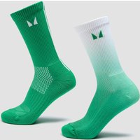 Image of Myprotein MP Running Socks (2 Pack) - Ombre Zesty Green / Light Lime Stripe - UK 12-14