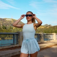 Image of Myprotein MP X Holly B Tempo High Neck Vest - Baby Blue - M