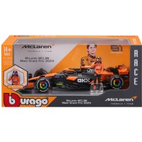 Bburago F1 Mclaren MCL38 2024 With Driver Figure Piastri 1:24 Scale Model