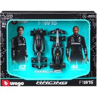 Bburago F1 Mercedes AMG W15 2024 Two Pack Hamilton And Russell 1:43 Scale Model Set