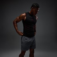 Image of Myprotein MP Men's Hero Muscle Fit Seamless Tank - Washed Black/Hero Red - XXL