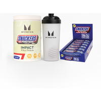 Image of Myprotein SNICKERS® Protein Bundle - Snickers Original HiProtein Bar - 500G - 15servings - Impact Whey Protein Snickers White