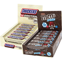 Image of Myprotein HiProtein Bars - Twin Pack - Snickers White HiProtein Bar - M&M's Chocolate Protein Bar - 24Bars