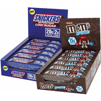 Image of Myprotein HiProtein Bars - Twin Pack - Snickers Original HiProtein Bar - M&M's Chocolate Protein Bar - 24Bars
