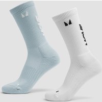 Image of Myprotein MP Move Club Running Socks (2 pack) - Baby Blue/White - UK 12-14