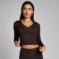 MP Women's Tempo Long Sleeve Collared Top - Cocoa - M