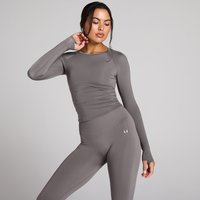 Image of Myprotein MP Women's Tempo Sheer Ruched Long Sleeve Top - Dark Truffle - S