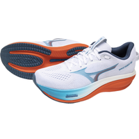 Mizuno Men's Wave Rider 30 - White/Blue Jewel/Orange.com - 08