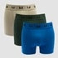 Myprotein UK MyProtein MP Men's Boxers (3 Pack) - Dark Emerald / Deep Sage / True Blue - XXS