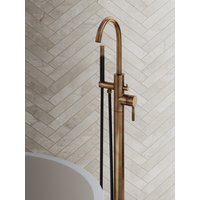 Saniclear Antique Stripes Pro vrijstaande badkraan verouderd messing