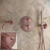 Saniclear Copper Curved inbouw badkraan rond geborsteld koper