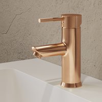 Saniclear Copper Curved wastafelkraan geborsteld koper
