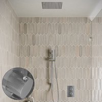 Saniclear Cube Curved inbouw regendouche met inbouw douchekop 30x30cm, glijstang en staafhanddouche chroom