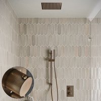 Saniclear Cube Curved inbouw regendouche met inbouw douchekop 30x30cm, glijstang en staafhanddouche verouderd messing