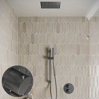Saniclear Cube Curved inbouw regendouche rond met inbouw douchekop 30x30cm, glijstang en staafhanddouche verouderd ijzer - gunmetal