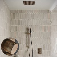 Saniclear Cube Curved Pro inbouw regendouche met inbouw douchekop 30x30cm, glijstang en staafhanddouche verouderd messing