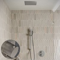 Saniclear Cube Curved Pro inbouw regendouche rond met inbouw douchekop 30x30cm, glijstang en staafhanddouche RVS