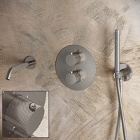 Saniclear Exclusive Curved inbouw badkraan rond RVS