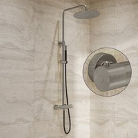 Saniclear Exclusive Curved Pro opbouw regendouche RVS met 30cm hoofddouche