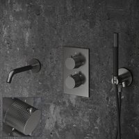 Saniclear Iron Curved Pro inbouw badkraan verouderd ijzer - gunmetal