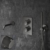 Saniclear Iron Stripes inbouw badkraan verouderd ijzer - gunmetal