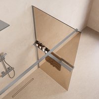 Saniclear Metric inloopdouche 90cm met handdoekhouder en bronsglas chroom