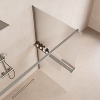 Saniclear Metric inloopdouche 120cm met handdoekhouder en ribbelglas RVS