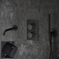 Saniclear Nero Stripes inbouw badkraan zwart mat