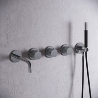 Saniclear Plus Curved Pro inbouw badkraan met 20cm uitloop chroom
