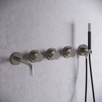 Saniclear Plus Curved Pro inbouw badkraan met 20cm uitloop RVS