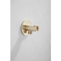 Saniclear Plus handdouche houder met wateraansluiting geborsteld messing mat goud