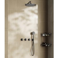 Saniclear Plus inbouw regendouche met 30cm hoofddouche en muurarm verouderd ijzer - gunmetal