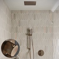 Saniclear Cube Stripes inbouw regendouche rond met inbouw douchekop 30x30cm, glijstang en staafhanddouche verouderd messing