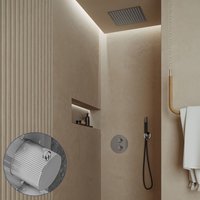 Saniclear Cube Stripes Pro inbouw regendouche rond met inbouw douchekop 30x30cm en staafhanddouche chroom
