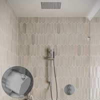 Saniclear Cube Stripes Pro inbouw regendouche rond met inbouw douchekop 30x30cm, glijstang en staafhanddouche chroom