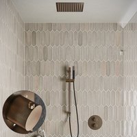 Saniclear Cube Stripes Pro inbouw regendouche rond met inbouw douchekop 30x30cm, glijstang en staafhanddouche verouderd messing