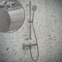 Saniclear Talpa Curved doucheset chroom met thermostatische kraan, handdouche en glijstang