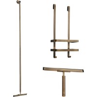 Saniclear Antique douche accessoiresset met wissers en shampoohouder verouderd messing