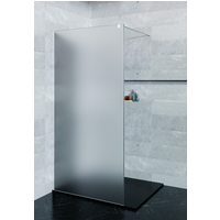 Saniclear Blurred douchewand matglas 100x200cm rvs profiel