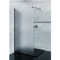 Saniclear Blurred douchewand matglas 110x200cm mat zwart profiel