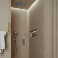 Saniclear Cube inbouw regendouche met inbouw douchekop 30x30cm en 2 standen handdouche RVS