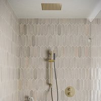 Saniclear Cube Pro inbouw regendouche rond met inbouw douchekop 30x30cm, glijstang en staafhanddouche geborsteld messing - mat goud