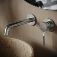 Saniclear Exclusive Curved inbouw wastafelkraan RVS