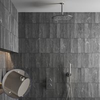 Saniclear Exclusive Stripes inbouw regendouche met 20cm hoofddouche en plafondarm RVS