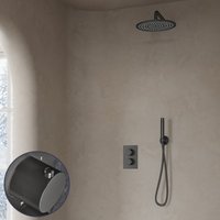 Saniclear Iron Stripes inbouw regendouche met 20cm hoofddouche en muurarm verouderd ijzer - gunmetal