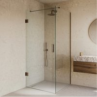Saniclear Modern Antique douchecabine 90x70 met 70cm deur verouderd messing