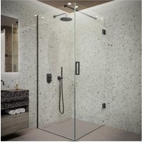 Saniclear Modern douchecabine 100x90 met 90cm deur anti-kalk zwart
